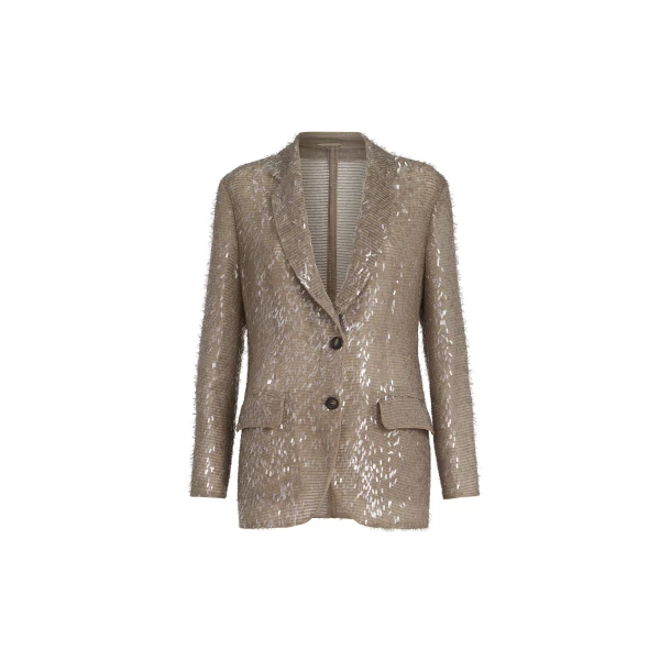 Brunello Cucinelli Dazzling Embroidery blazer in Rope