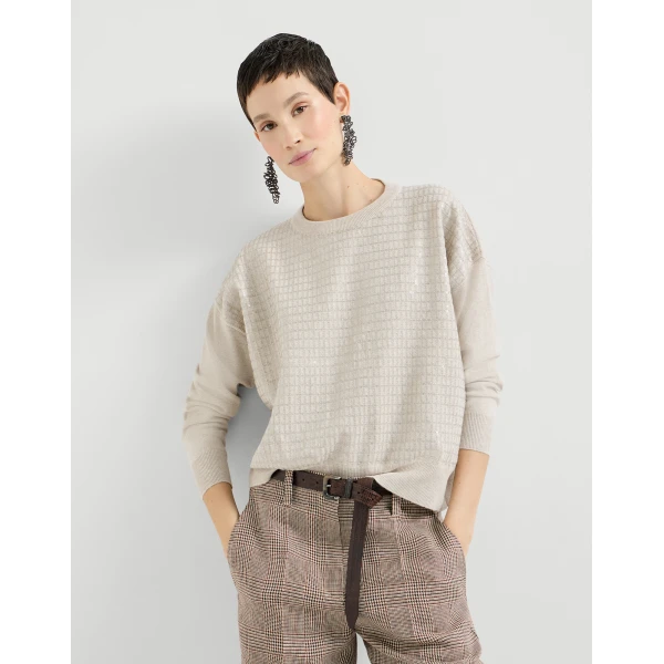 Brunello Cucinelli Dazzling Embroidery sweater, view 5