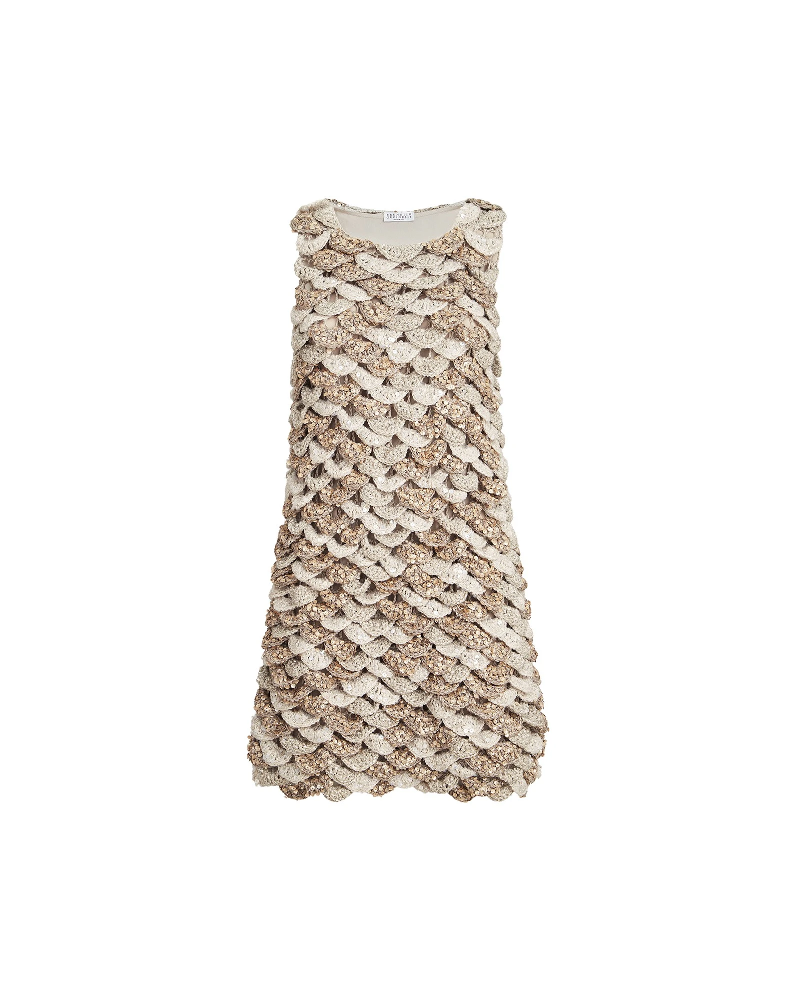 Dazzling Shell OPERA mini dress in Beige