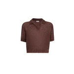 Brunello Cucinelli Dazzling Texture polo in Bordeaux Knit