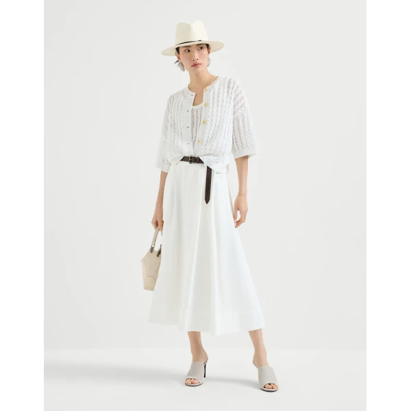 Brunello Cucinelli Dazzling cable cardigan in White, view 6