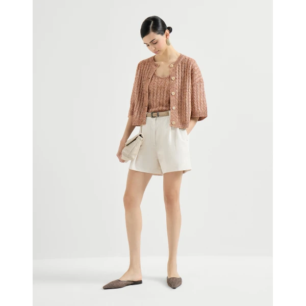 Brunello Cucinelli Dazzling cable top in Brown, view 6