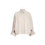 Brunello Cucinelli Dazzling cascade cuffs shirt in Beige Silk