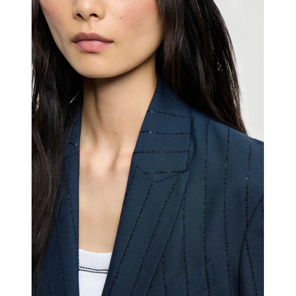 Brunello Cucinelli Dazzling chalk stripe blazer, view 4