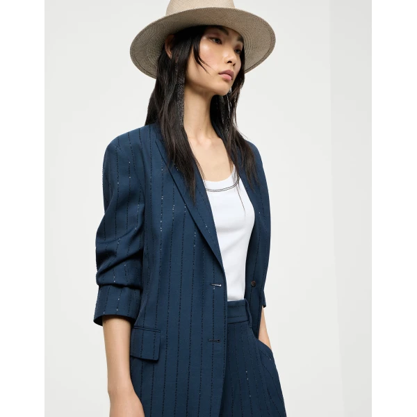 Brunello Cucinelli Dazzling chalk stripe blazer, view 5