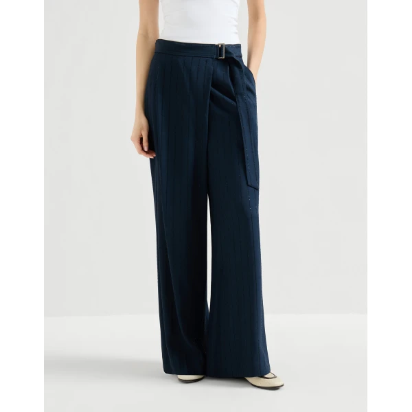 Brunello Cucinelli Dazzling chalk stripe trousers, view 2