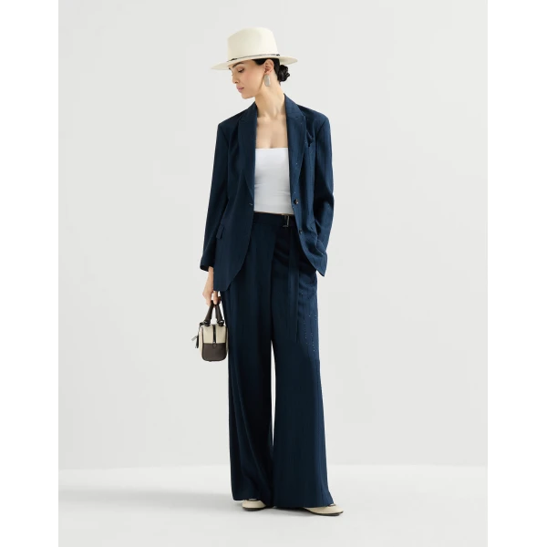 Brunello Cucinelli Dazzling chalk stripe trousers, view 6