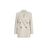 Brunello Cucinelli Dazzling chevron embroidery blazer in Beige