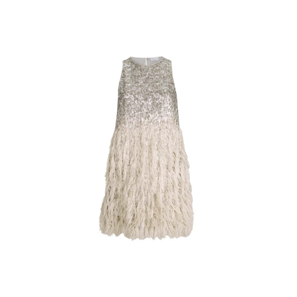 Brunello Cucinelli Dazzling dégradé mini dress in Grey