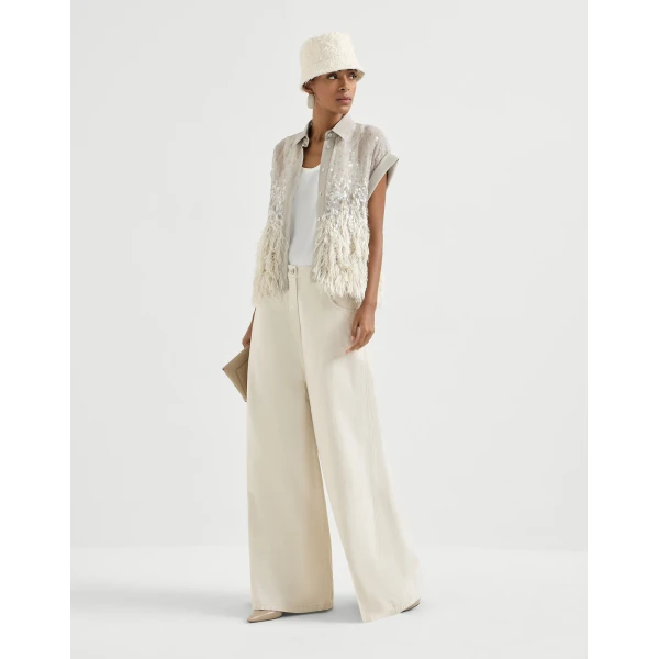 Brunello Cucinelli Dazzling dégradé shirt in Silver, view 6