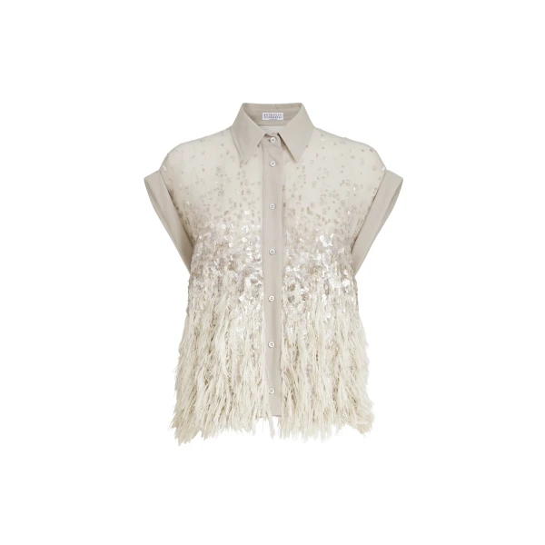 Brunello Cucinelli Dazzling dégradé shirt in Silver