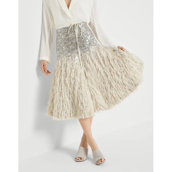 Brunello Cucinelli Dazzling dégradé skirt in Grey, view 5