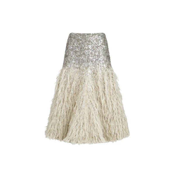Brunello Cucinelli Dazzling dégradé skirt in Grey