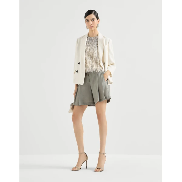 Brunello Cucinelli Dazzling dégradé top in Grey, view 6
