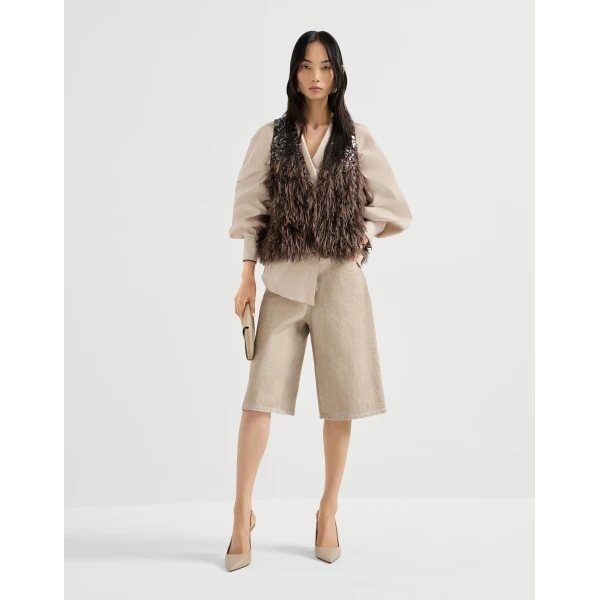 Brunello Cucinelli Dazzling dégradé vest in Bark, view 6