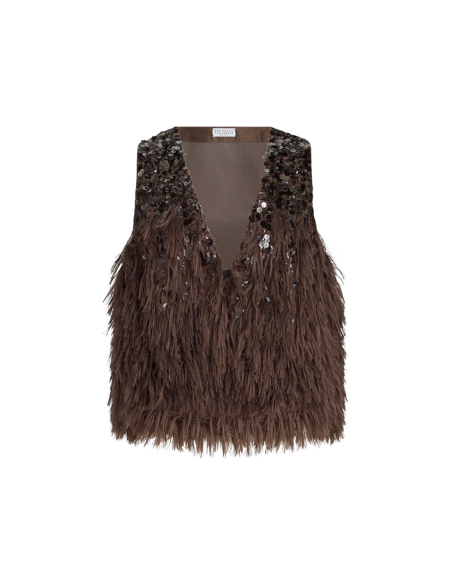 Dazzling dégradé vest in Bark