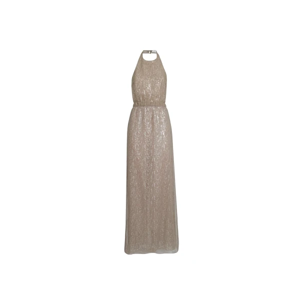 Brunello Cucinelli Dazzling embroidery halterneck dress in Rope