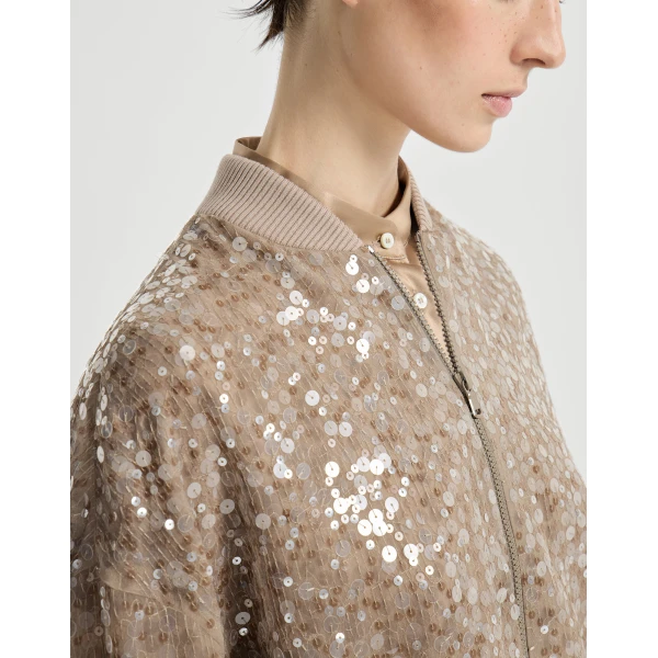 Brunello Cucinelli Dazzling mirage cardigan in Rope, view 4