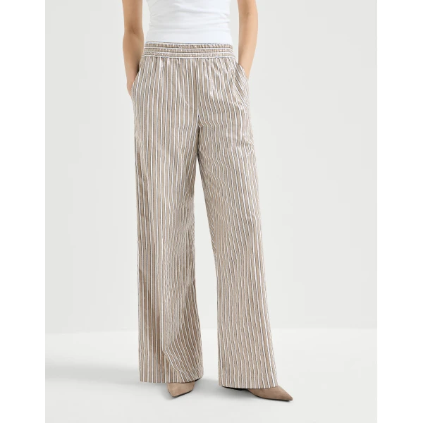 Brunello Cucinelli Dazzling stripes pyjama-style trousers, view 2