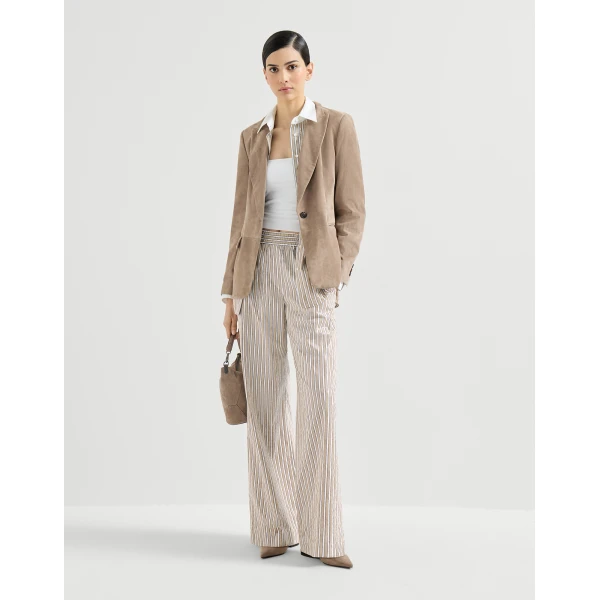 Brunello Cucinelli Dazzling stripes pyjama-style trousers, view 6
