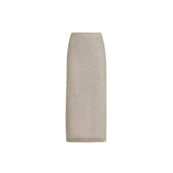 Brunello Cucinelli Dazzling texture skirt in Beige