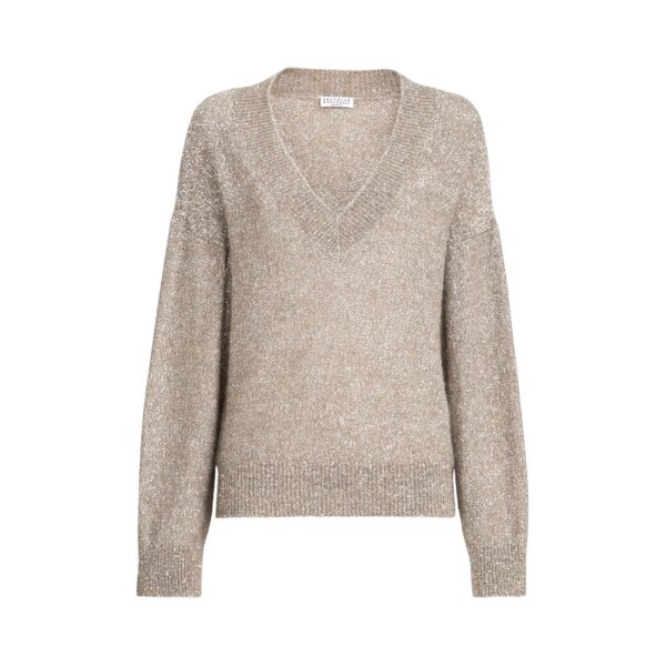 Brunello Cucinelli Dazzling texture sweater in Light Brown