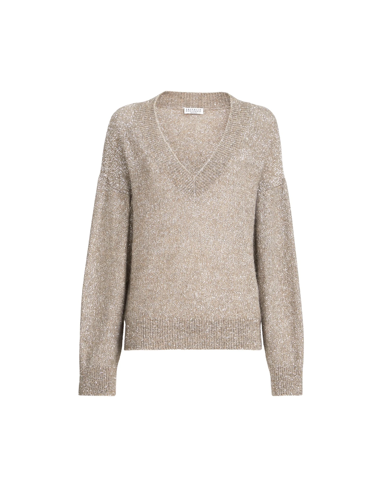 Brunello Cucinelli Dazzling texture sweater in Light Brown