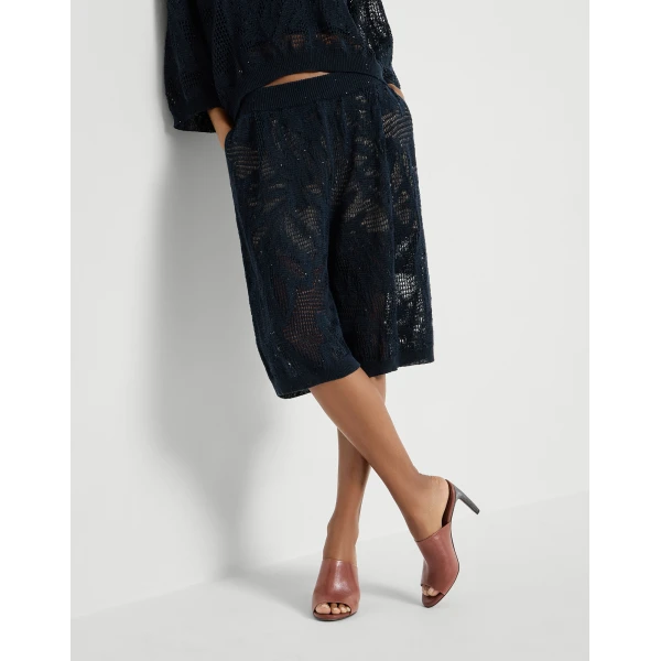 Brunello Cucinelli Dazzling water lilies Bermuda shorts, view 5