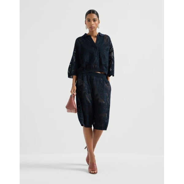 Brunello Cucinelli Dazzling water lilies Bermuda shorts, view 6