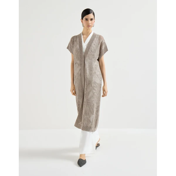 Brunello Cucinelli Dazzling water lilies long cardigan, view 2