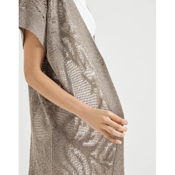Brunello Cucinelli Dazzling water lilies long cardigan, view 4