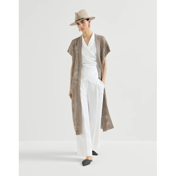 Brunello Cucinelli Dazzling water lilies long cardigan, view 6