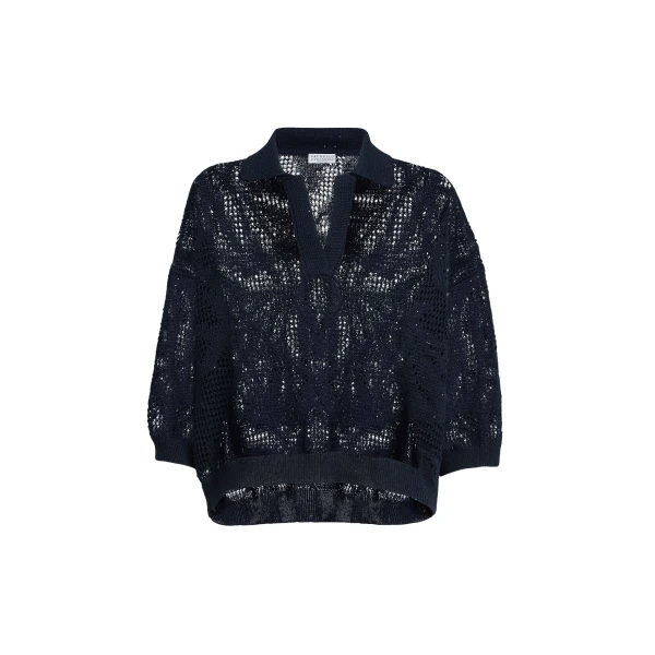 Brunello Cucinelli Dazzling water lilies polo Knit