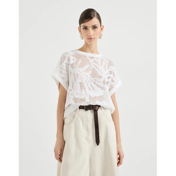 Brunello Cucinelli Dazzling water lilies t-shirt Knit, view 2