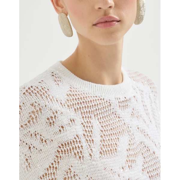 Brunello Cucinelli Dazzling water lilies t-shirt Knit, view 4