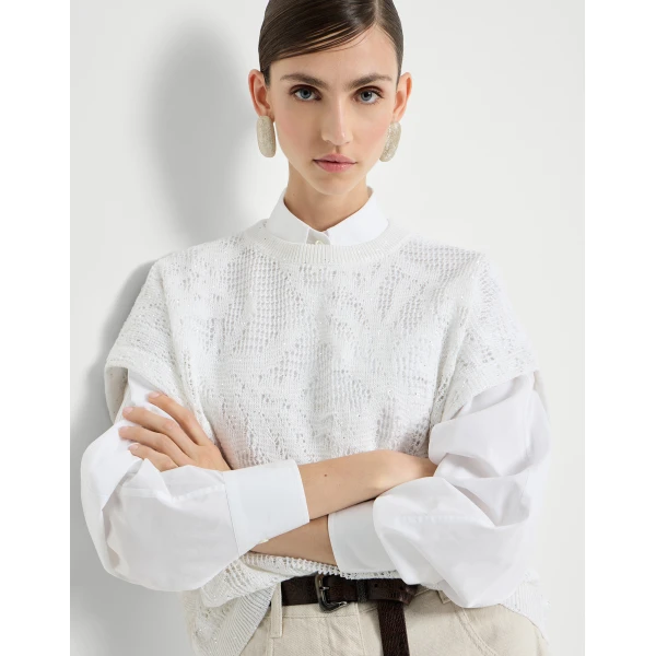 Brunello Cucinelli Dazzling water lilies t-shirt Knit, view 5