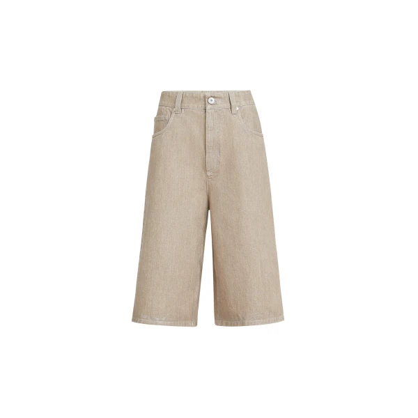 Brunello Cucinelli Denim Bermuda shorts in Beige