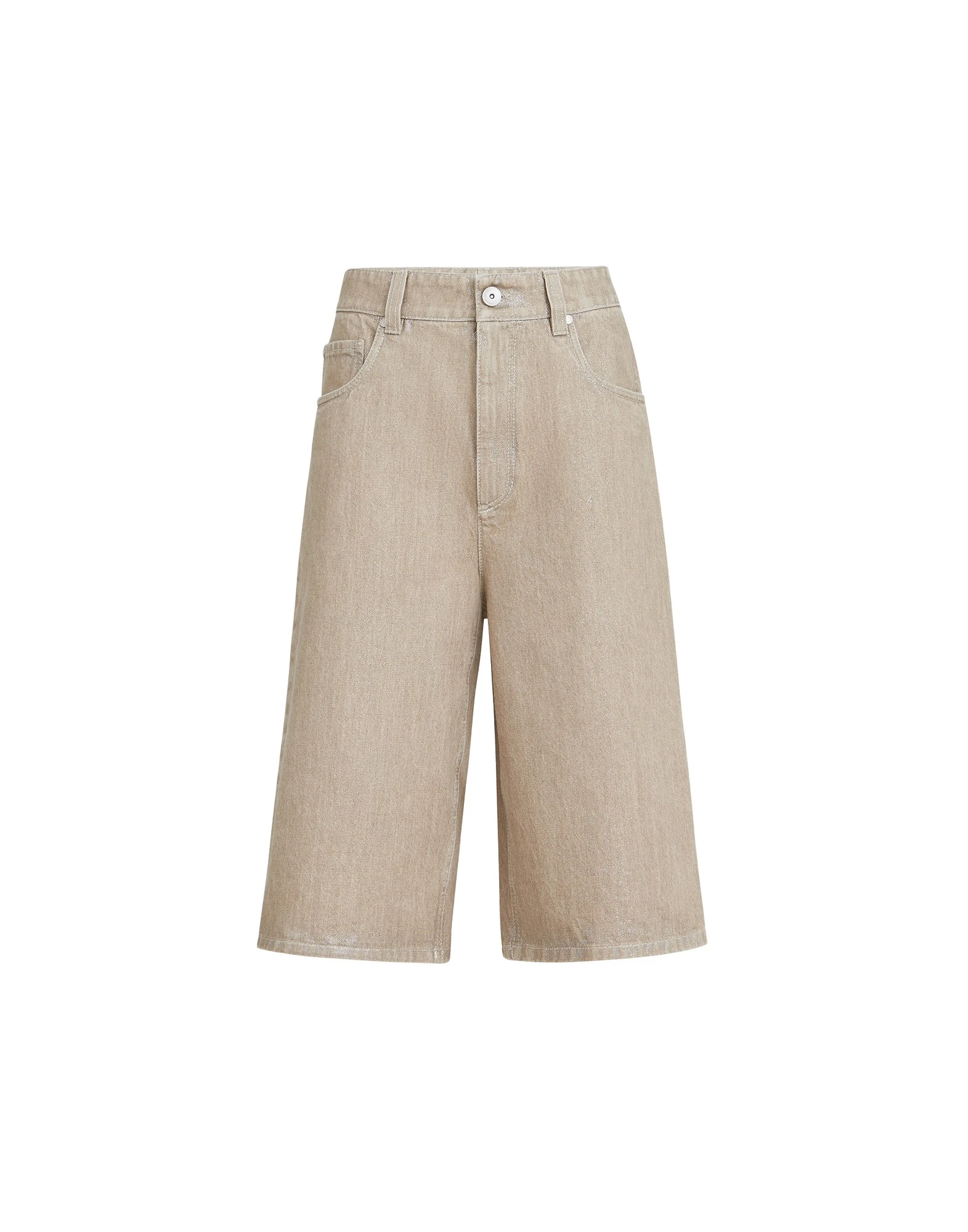 Denim Bermuda shorts in Beige