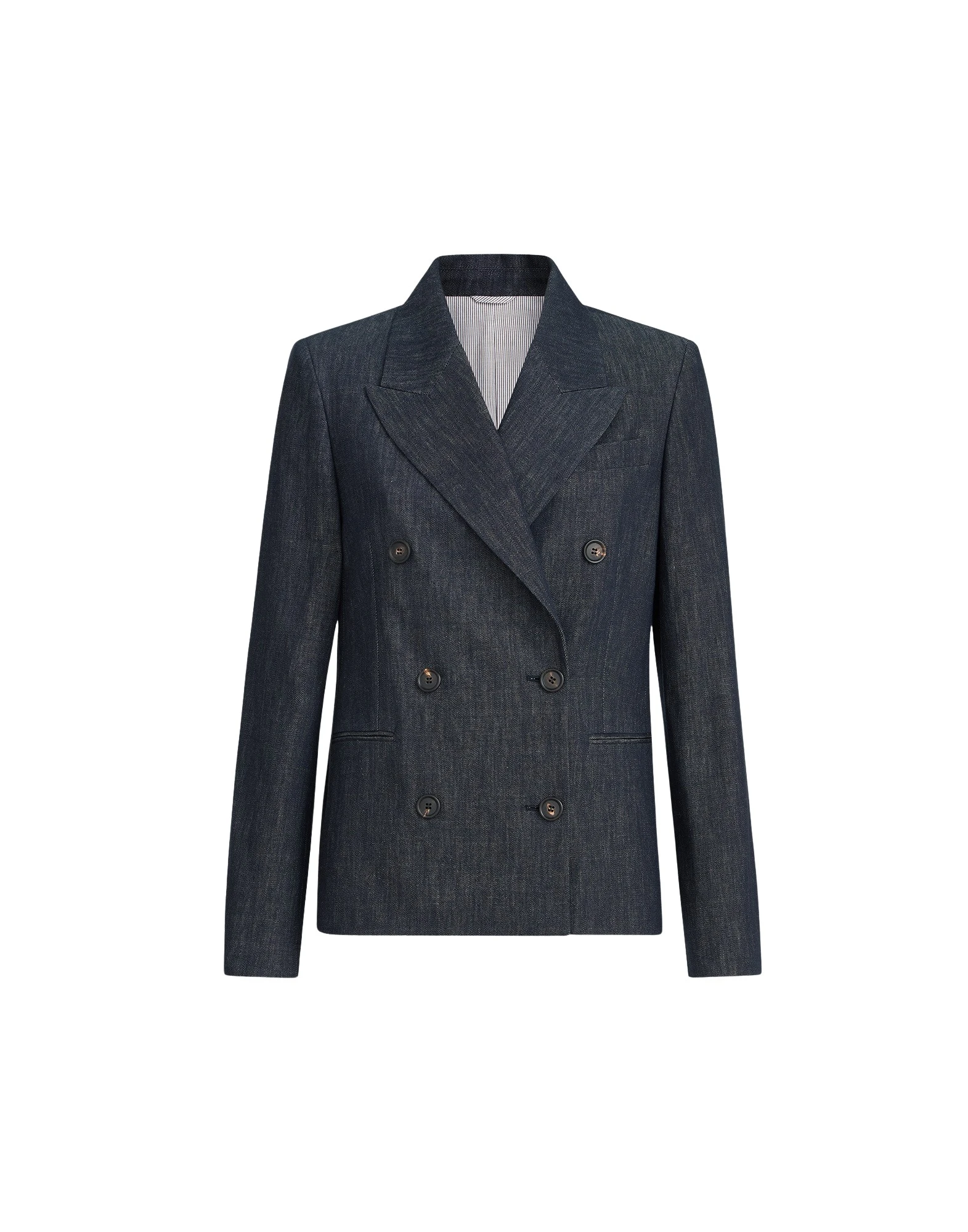 Brunello Cucinelli Denim-effect twill blazer in Dark Denim