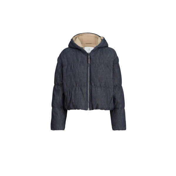 Brunello Cucinelli Denim-effect twill down jacket in Denim