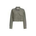 Brunello Cucinelli Denim-effect twill outerwear jacket in Olive