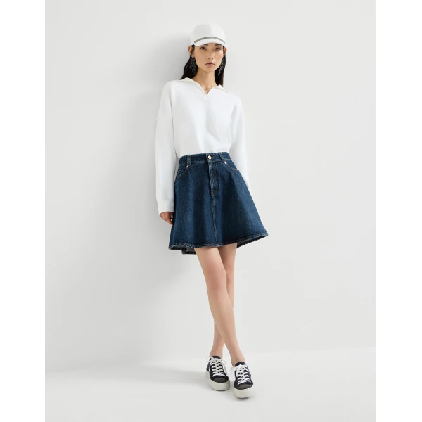Brunello Cucinelli Denim mini skirt in Denim, view 5