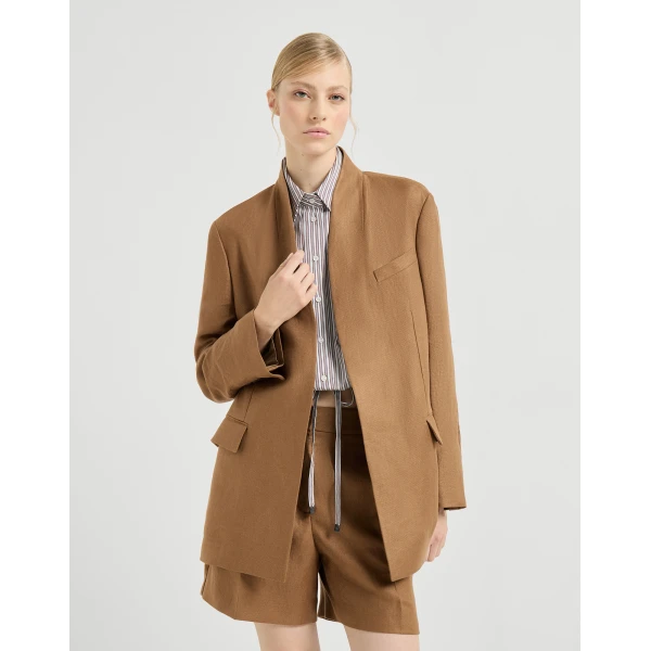 Brunello Cucinelli Diagonal blazer in Mou, view 2