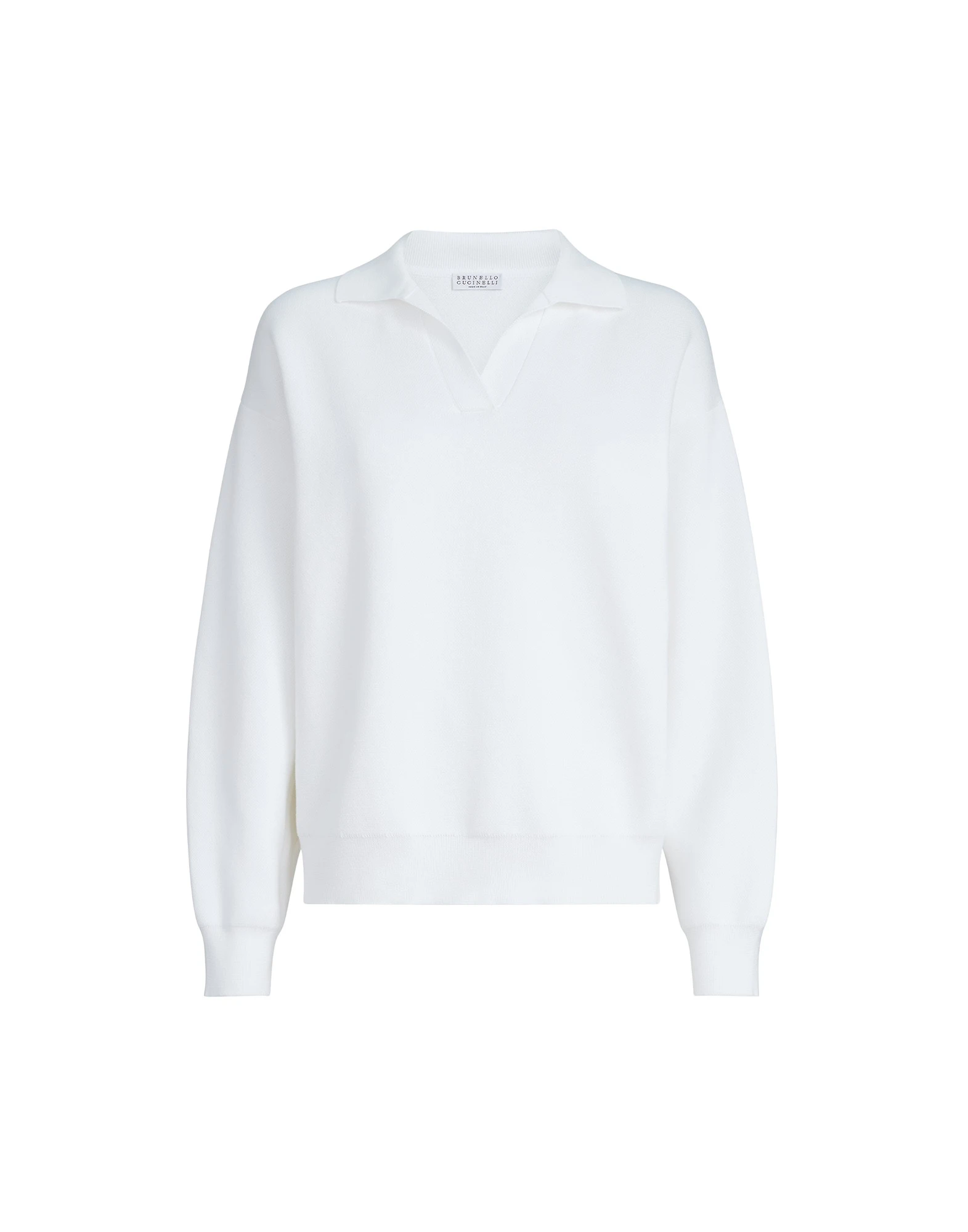 Brunello Cucinelli Double knit polo shirt in White