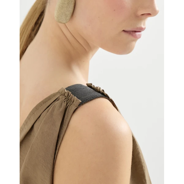 Brunello Cucinelli Dress with belt in Sand, view 4