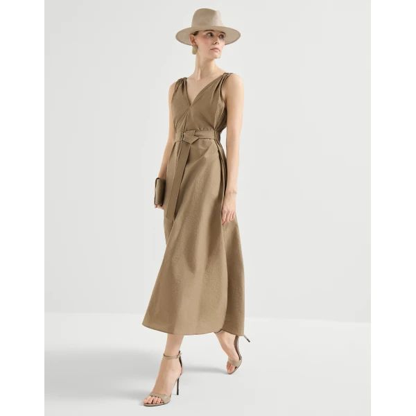 Brunello Cucinelli Dress with belt in Sand, view 5