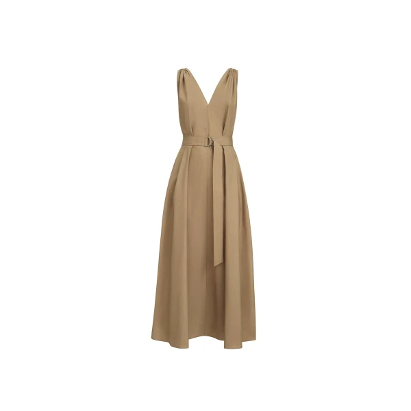 Brunello Cucinelli Dress with belt in Sand