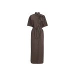Brunello Cucinelli Dress with dazzling seabed embroidery in Brown