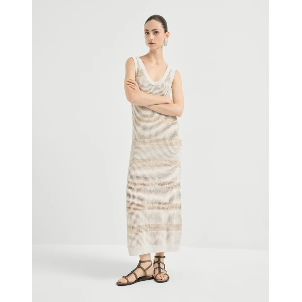 Brunello Cucinelli Dress with dazzling stripes, view 2
