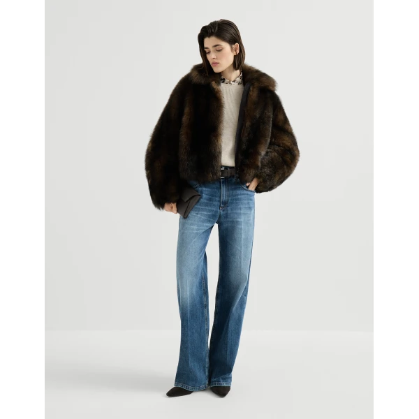 Brunello Cucinelli English rib cashmere sweater in Oat, view 6